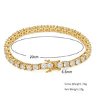 3mm4mm Tennis Chain Diamond Hip Hop One Row Bracelet nowadaysfashion