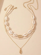 3Pcs Rice beads Shell Pendant Necklace nowadaysfashion