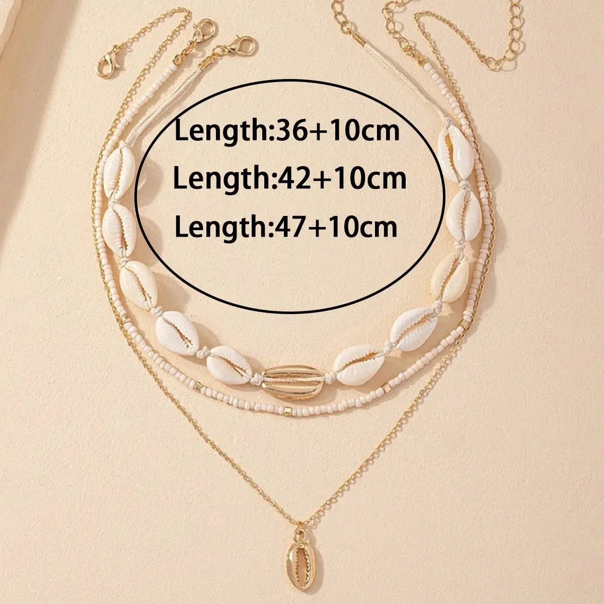 3Pcs Rice beads Shell Pendant Necklace - Blade & Thread