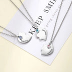 3pcs/Set Personalized Heart Birthstone Best Friend Necklace nowadaysfashion