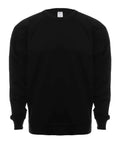 Black French Terry fleece crewneck sweater by SpectraUSA, front view showing soft fabric and classic fit.
