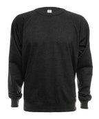 SpectraUSA French Terry Crew fleece in charcoal heather, front view showcasing the casual fleece sweatshirt.