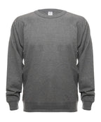 SpectraUSA French Terry Crew 4015 fleece in graphite heather, front view showcasing casual, comfortable sweatshirt style.
