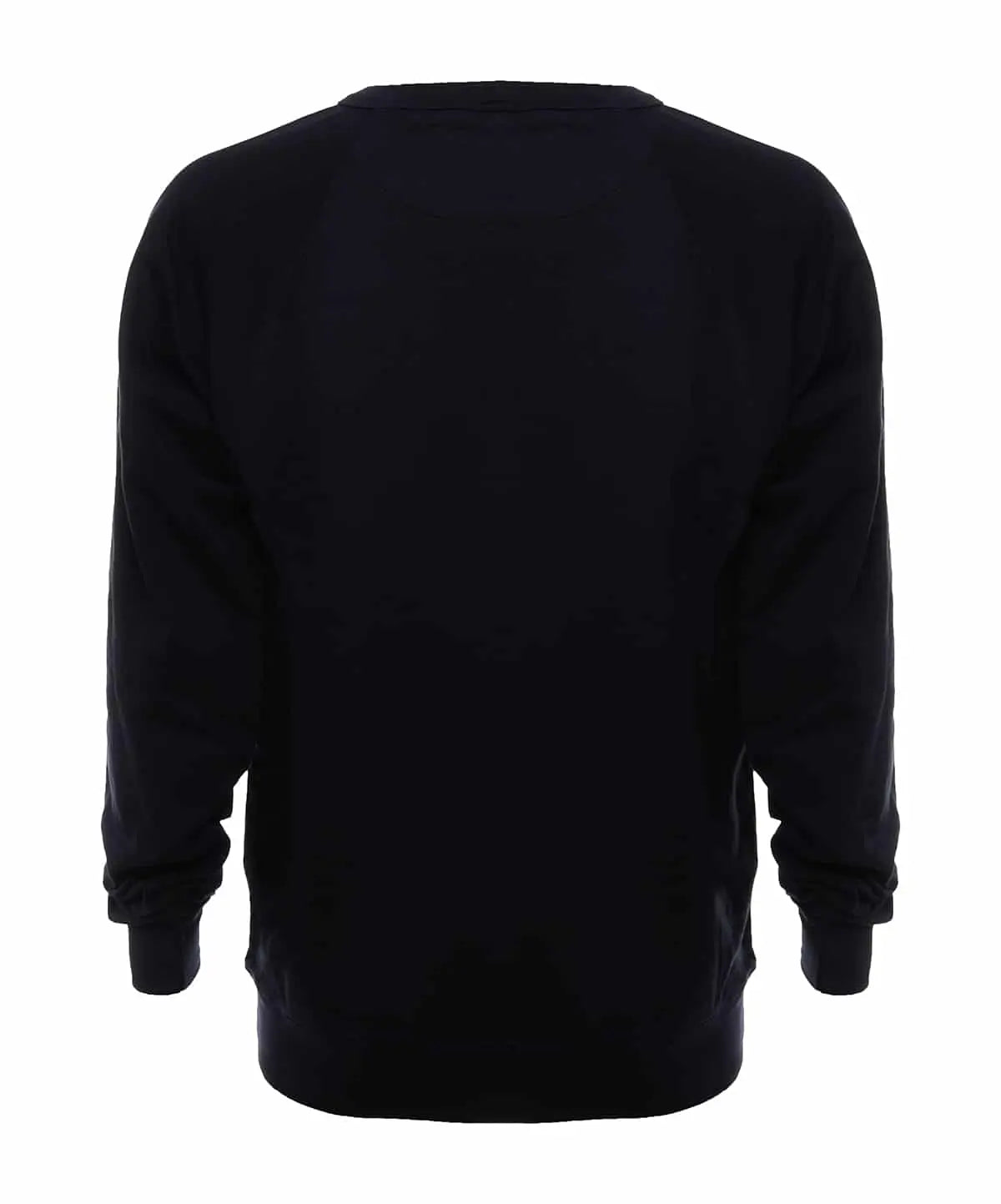 SpectraUSA French Terry Crew in navy fleece fabric, showing the back view of the casual crewneck sweatshirt.