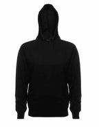 Black SpectraUSA French Terry Hoodie 4020 fleece with front view, showcasing casual fit and soft fabric texture.