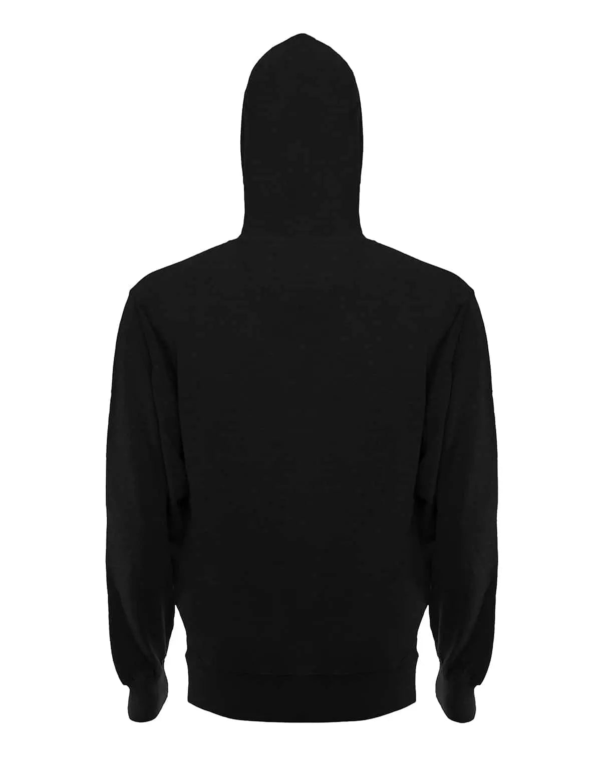 SpectraUSA French Terry Hoodie 4020 in charcoal heather, fleece fabric, back view showing relaxed fit and soft material.