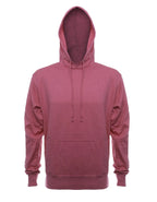SpectraUSA French Terry hoodie in hot pink heather with fleece fabric, front view showcasing its comfortable fit and casual style.