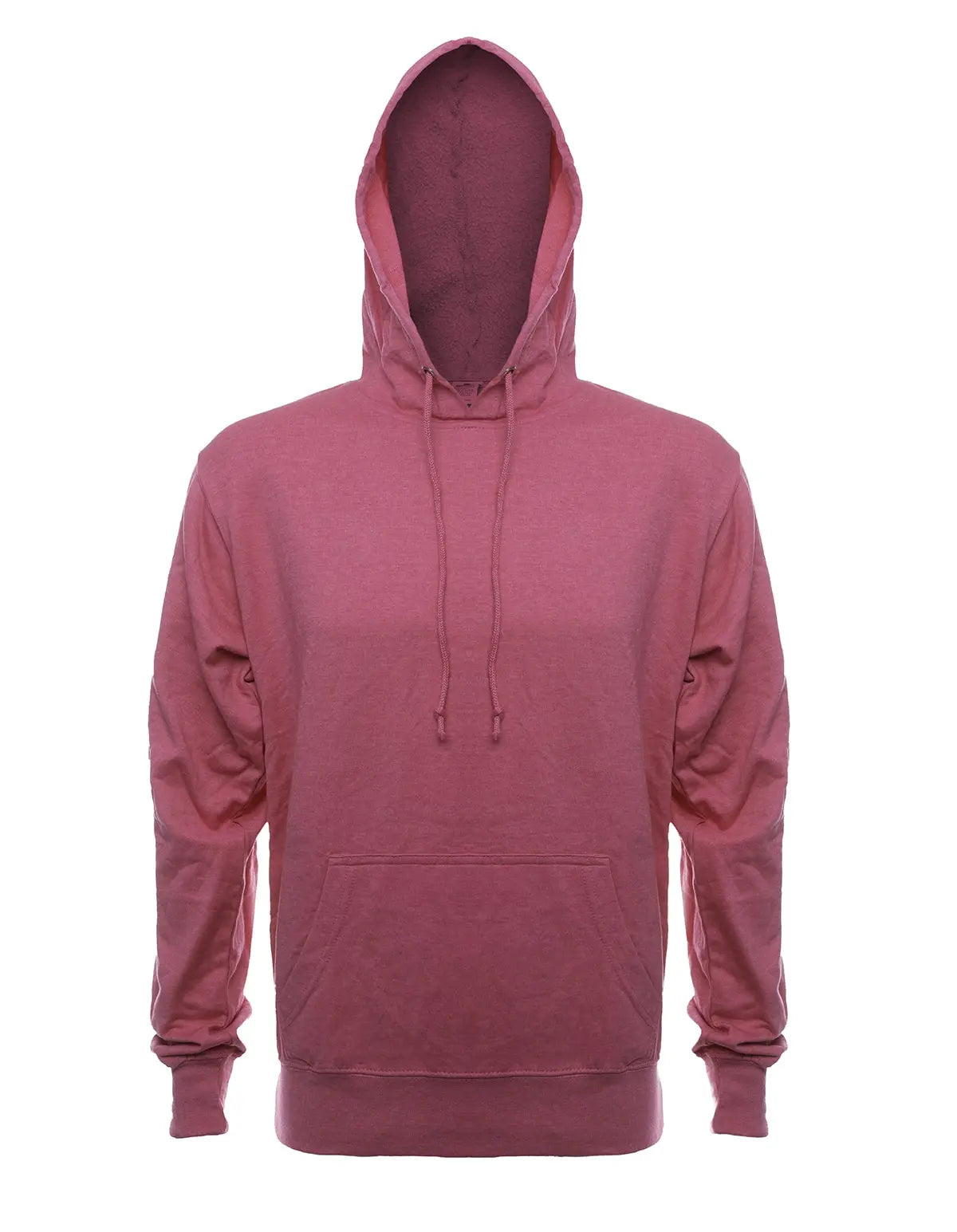 SpectraUSA French Terry hoodie in hot pink heather with fleece fabric, front view showcasing its comfortable fit and casual style.