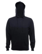 Navy French Terry fleece hoodie by SpectraUSA with front pocket and ribbed cuffs, casual and comfortable for everyday wear.