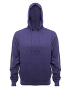 SpectraUSA French Terry hoodie in purple heather with front view, showcasing soft fleece fabric and comfortable fit.