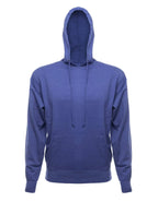 SpectraUSA French Terry hoodie in royal heather, fleece fabric, front view showcasing the casual, comfortable design.