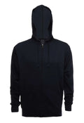 SpectraUSA ZIP Hoodie French Terry fleece in navy, front view, casual sweatshirt with zipper and comfortable fit.
