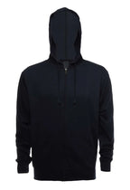 SpectraUSA ZIP Hoodie French Terry fleece in navy, front view, casual sweatshirt with zipper and comfortable fit.