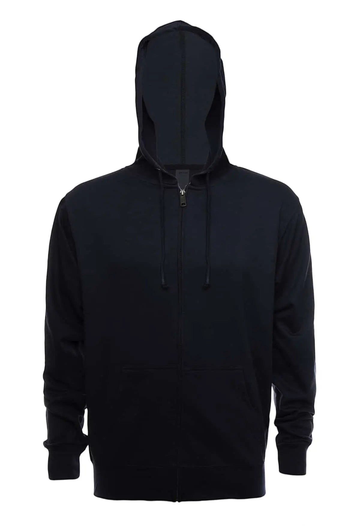 SpectraUSA ZIP Hoodie French Terry fleece in navy, front view, casual sweatshirt with zipper and comfortable fit.