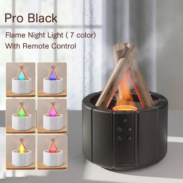 Simulated Flame Aroma Diffuser with Humidifier and Cool Mist Blade & Thread