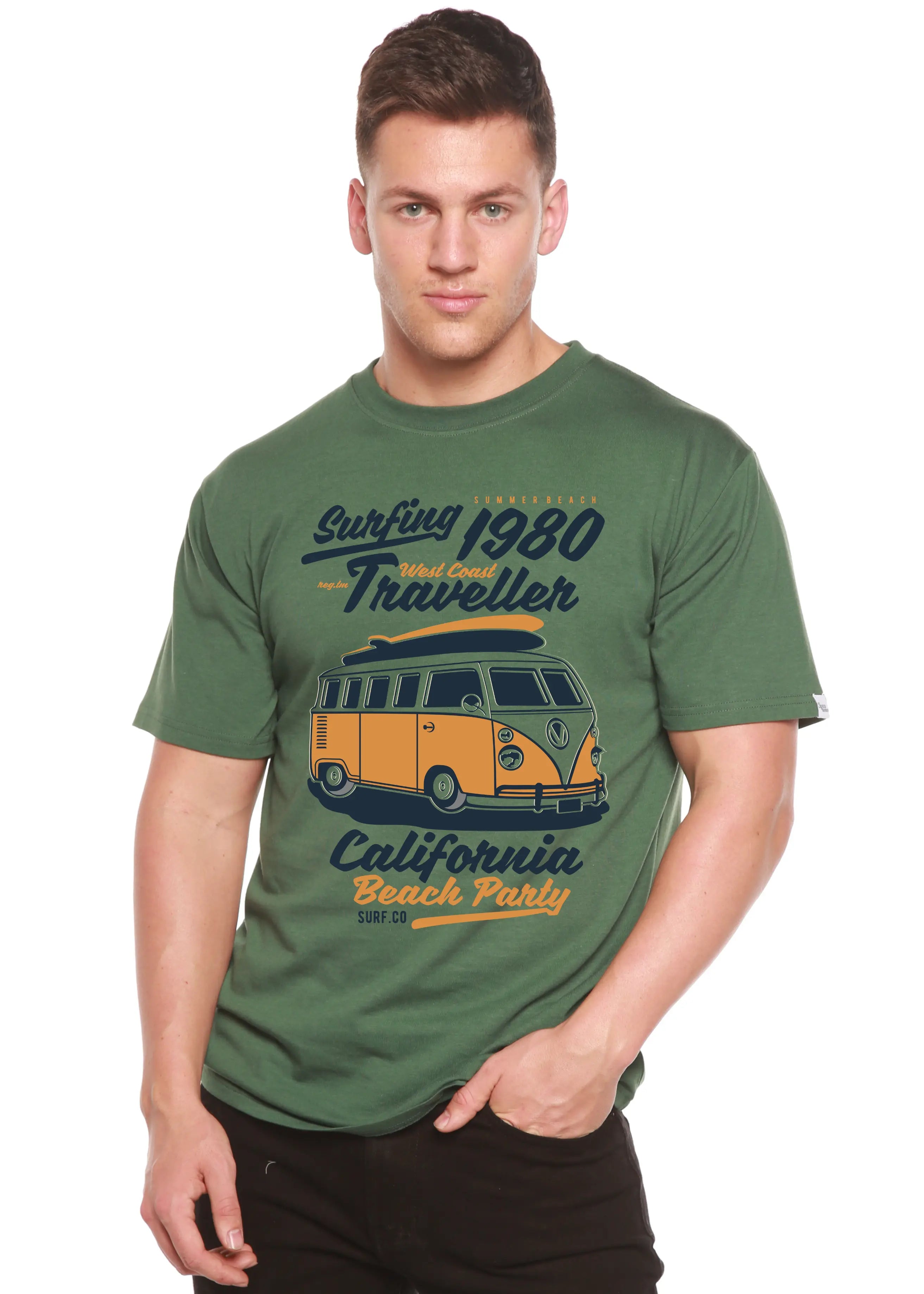 Surfing 1980 Spun Bamboo® Men's Bamboo Viscose/Organic Cotton Short Sleeve Graphic T-Shirt Spun Bamboo