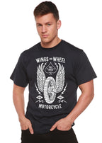 Wings And Wheel Spun Bamboo® Men's Bamboo Viscose/Organic Cotton Short Sleeve Graphic T-Shirt Spun Bamboo