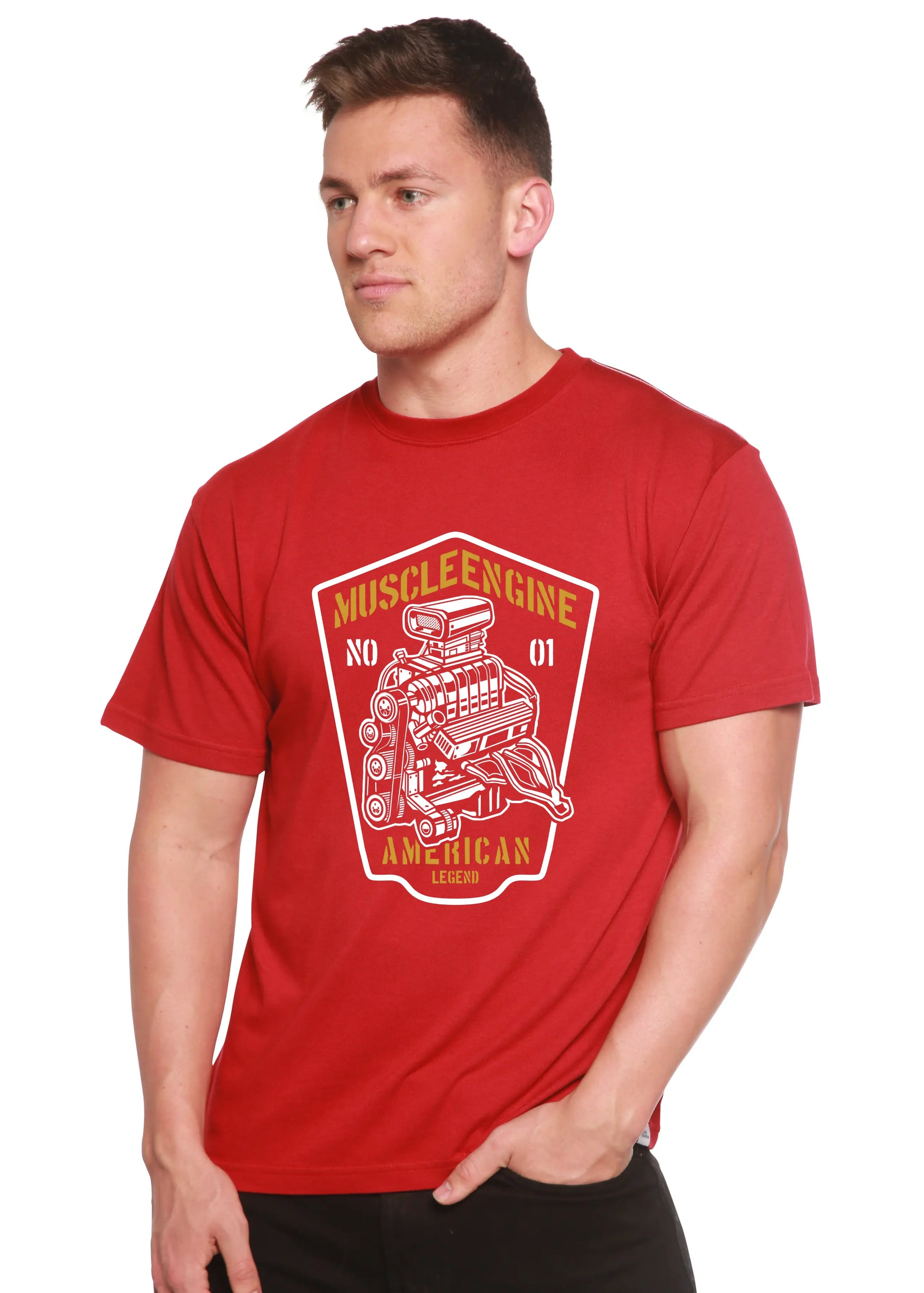 Muscle Engine Spun Bamboo® Men's Bamboo Viscose/Organic Cotton Short Sleeve Graphic T-Shirt Spun Bamboo