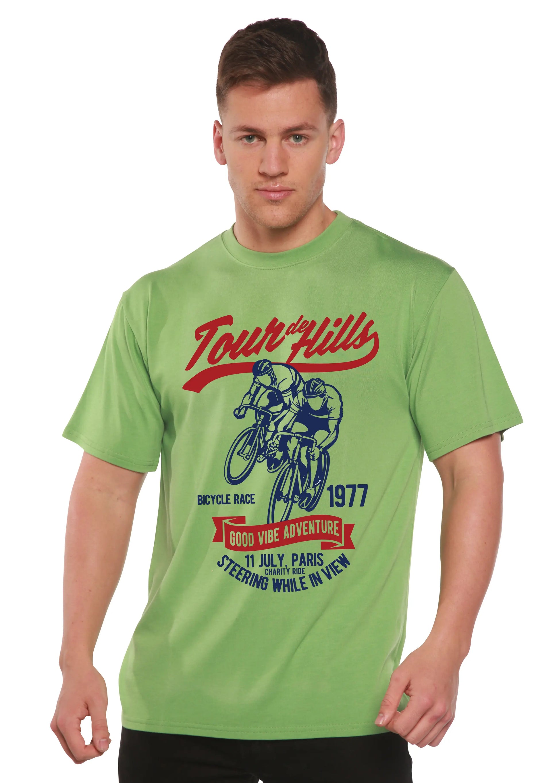 Tour De Hills Spun Bamboo® Men's Bamboo Viscose/Organic Cotton Short Sleeve Graphic T-Shirt Spun Bamboo