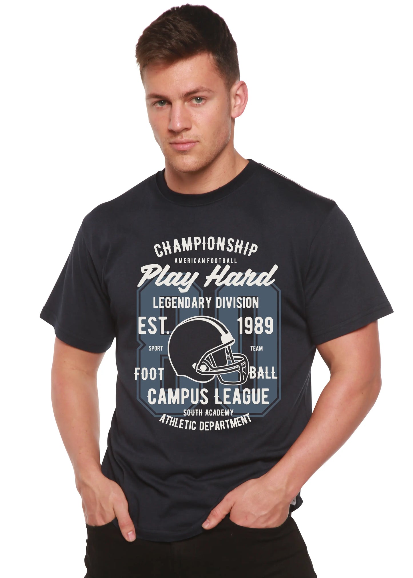 Play Hard Spun Bamboo® Men's Bamboo Viscose/Organic Cotton Short Sleeve Graphic T-Shirt Spun Bamboo