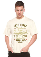Sky Fighter Spun Bamboo® Men's Bamboo Viscose/Organic Cotton Short Sleeve Graphic T-Shirt Spun Bamboo