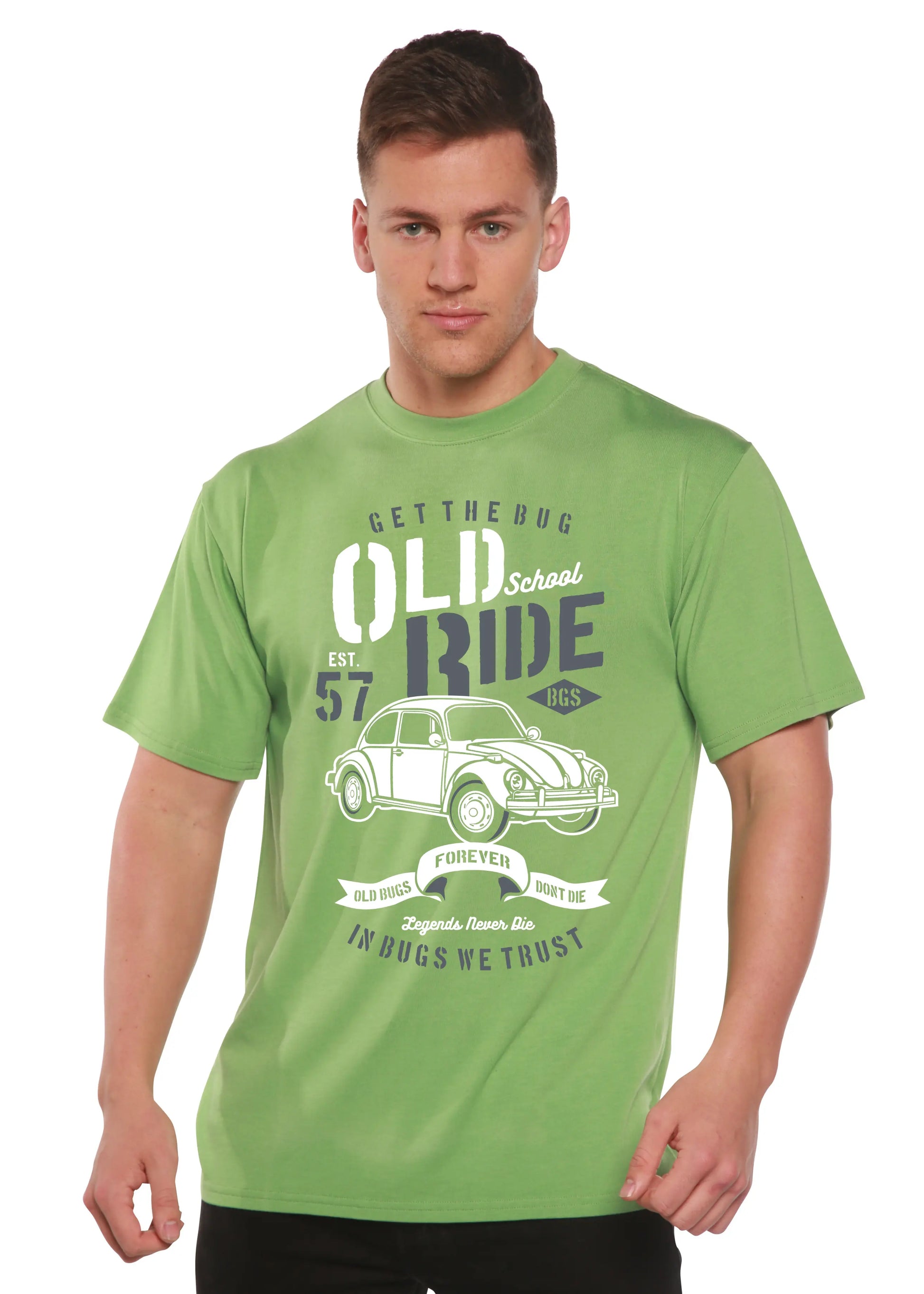 Old School Ride Spun Bamboo® Men's Bamboo Viscose/Organic Cotton Short Sleeve Graphic T-Shirt Spun Bamboo
