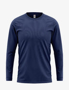 Men's navy long sleeve shirt from SpectraUSA, style 5006, shown from the back with a comfortable fit and classic design.
