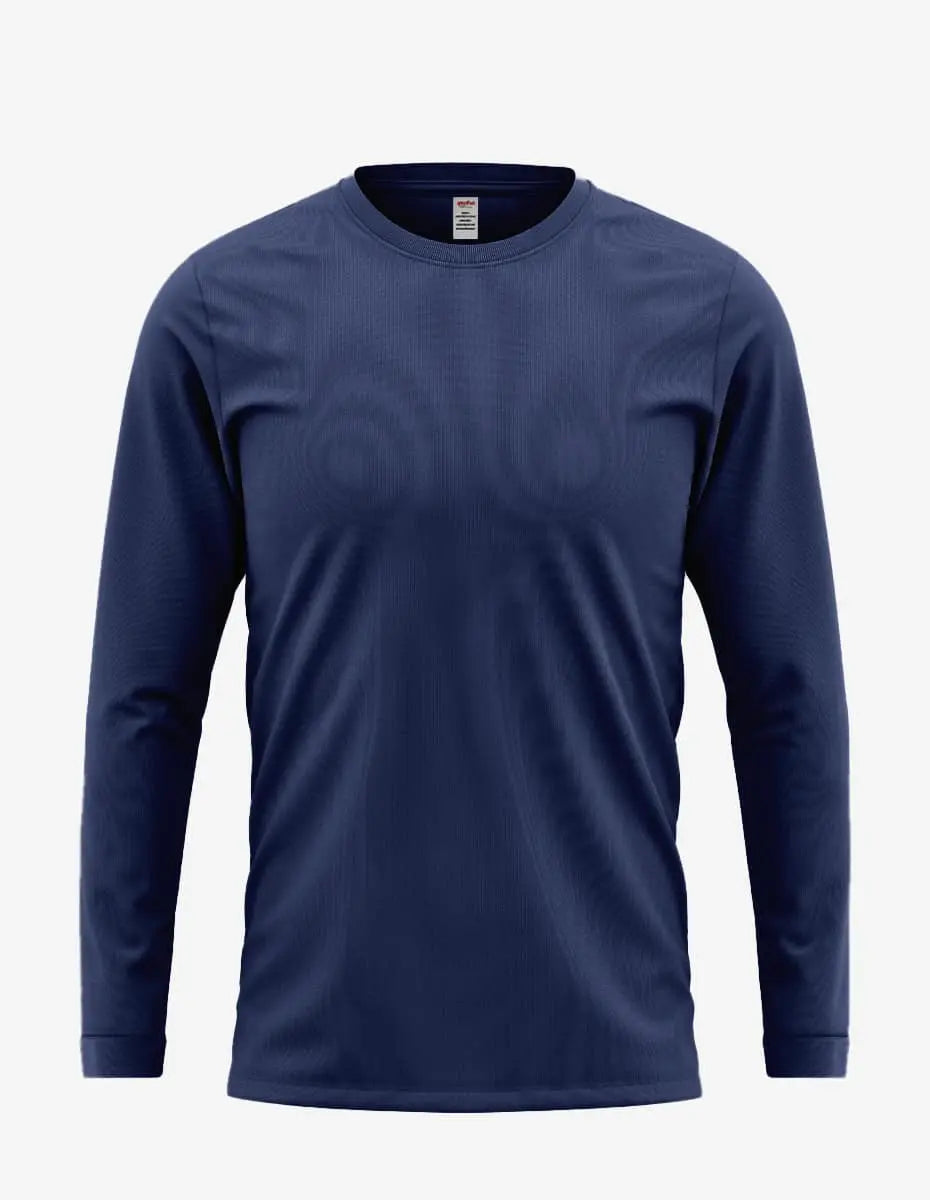Men's navy long sleeve shirt from SpectraUSA, style 5006, shown from the back with a comfortable fit and classic design.