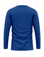 Men's blue long sleeve shirt by SpectraUSA, style 5006, shown from the back in this image.