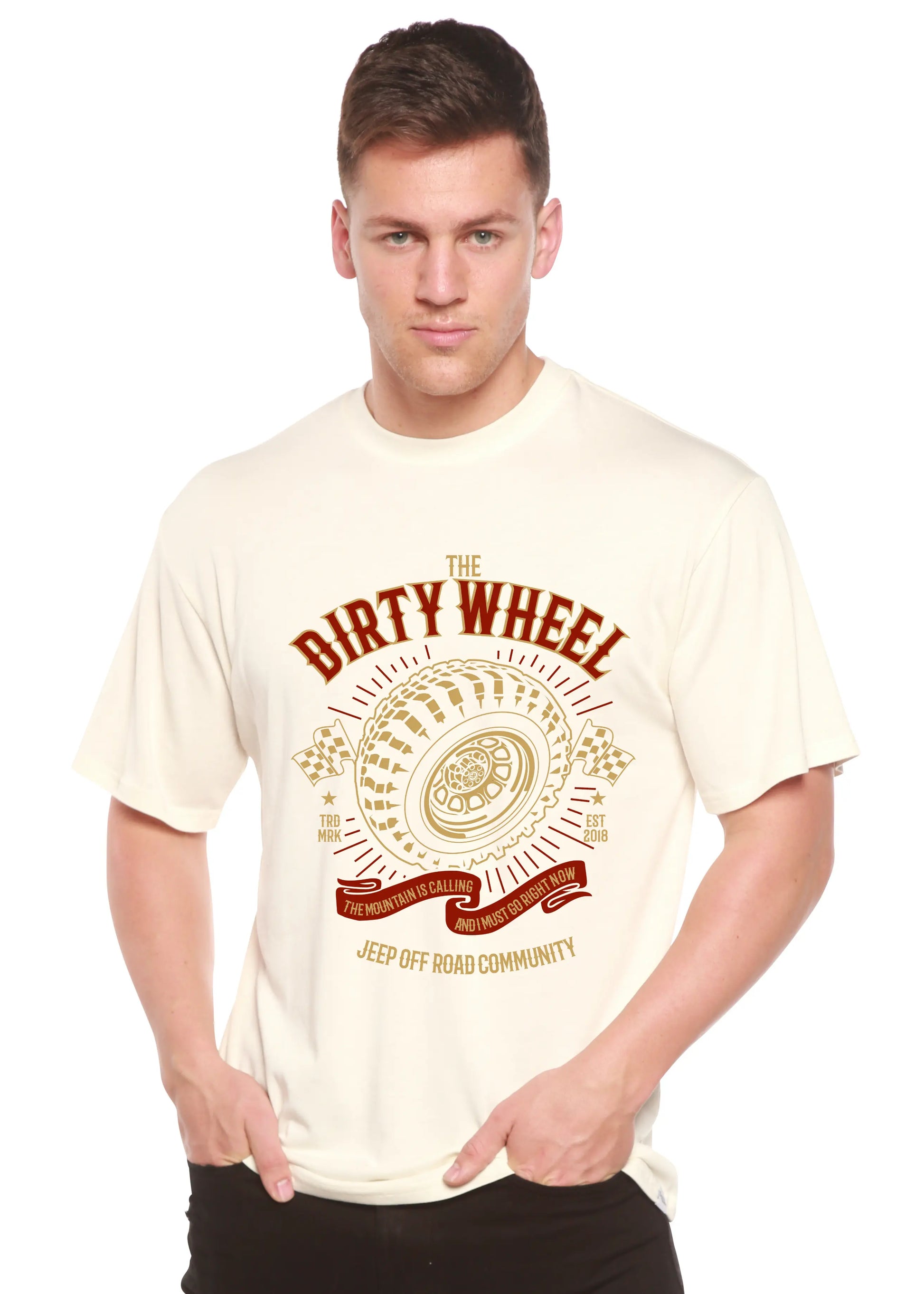 The Dirty Wheel Spun Bamboo® Men's Bamboo Viscose/Organic Cotton Short Sleeve Graphic T-Shirt Spun Bamboo