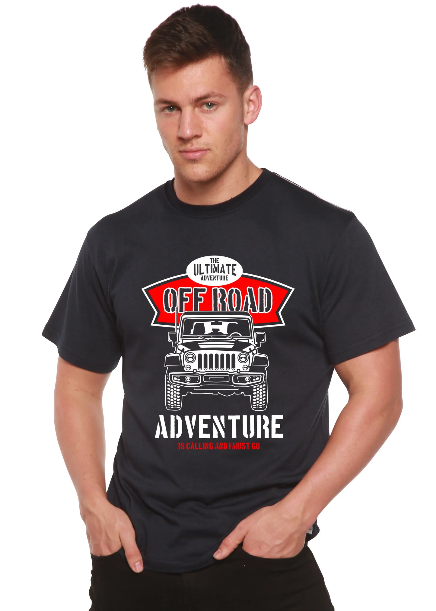 Off Road Spun Bamboo® Men's Bamboo Viscose/Organic Cotton Short Sleeve Graphic T-Shirt Spun Bamboo