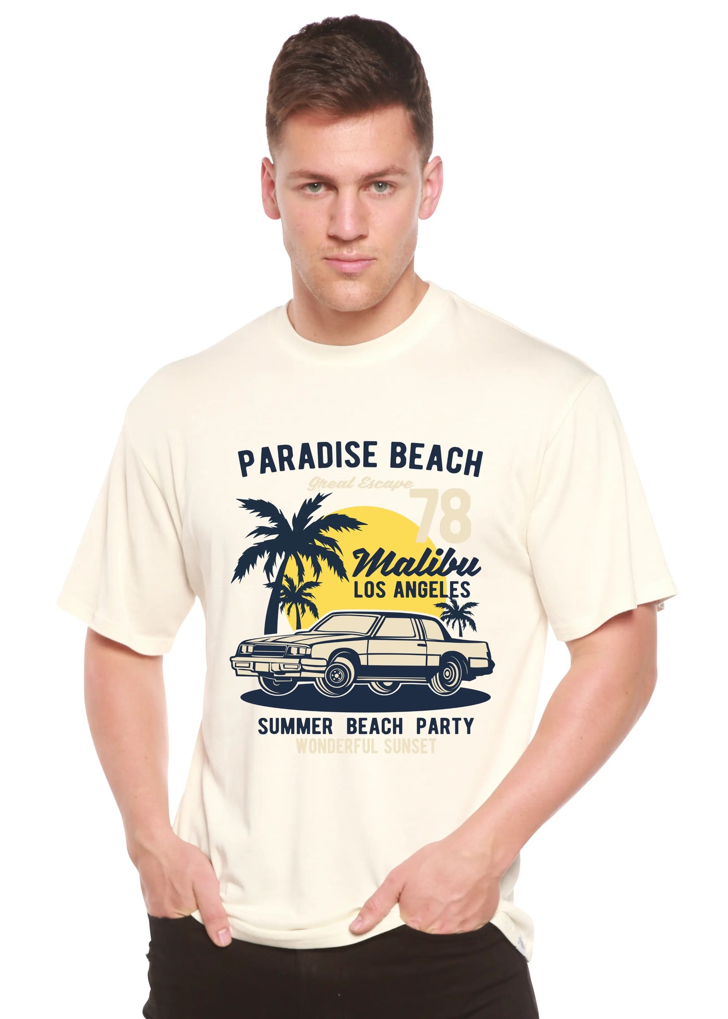 Paradise Beach Spun Bamboo® Men's Bamboo Viscose/Organic Cotton Short Sleeve Graphic T-Shirt Spun Bamboo