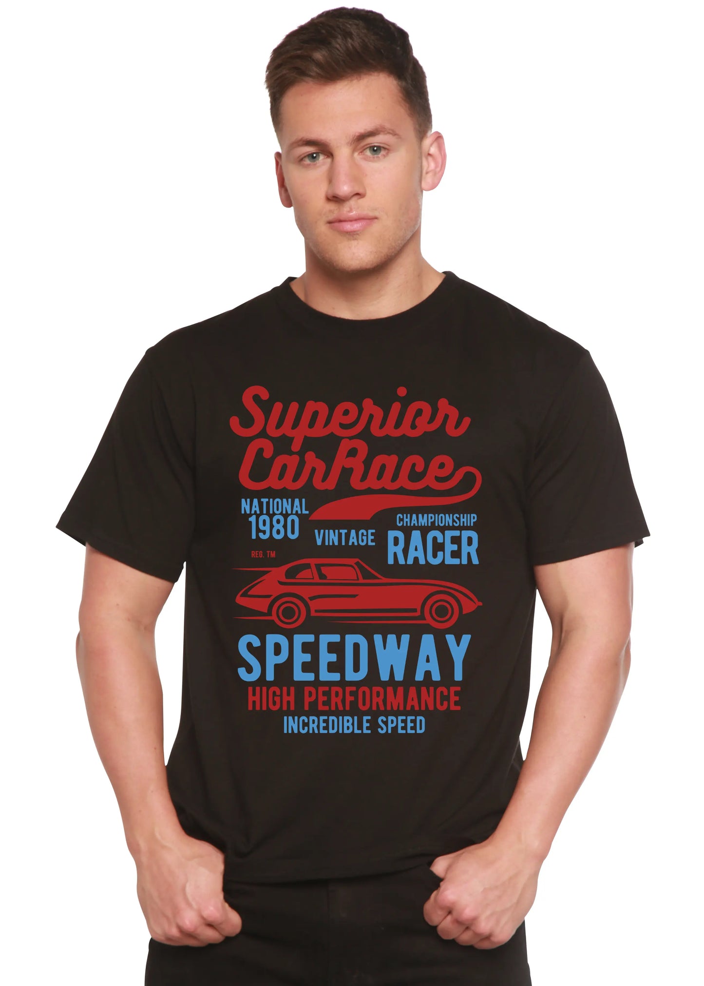 Superior Car Spun Bamboo® Men's Bamboo Viscose/Organic Cotton Short Sleeve Graphic T-Shirt Spun Bamboo