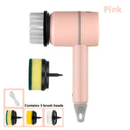 Electric Cleaning Brush With 3 Brush Heads For Multifunctional Cleaning Blade & Thread