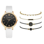 5pcs Set-Top Style Fashion Women's Luxury Leather Band Analog Quartz Wristwatch Ladies Watch nowadaysfashion