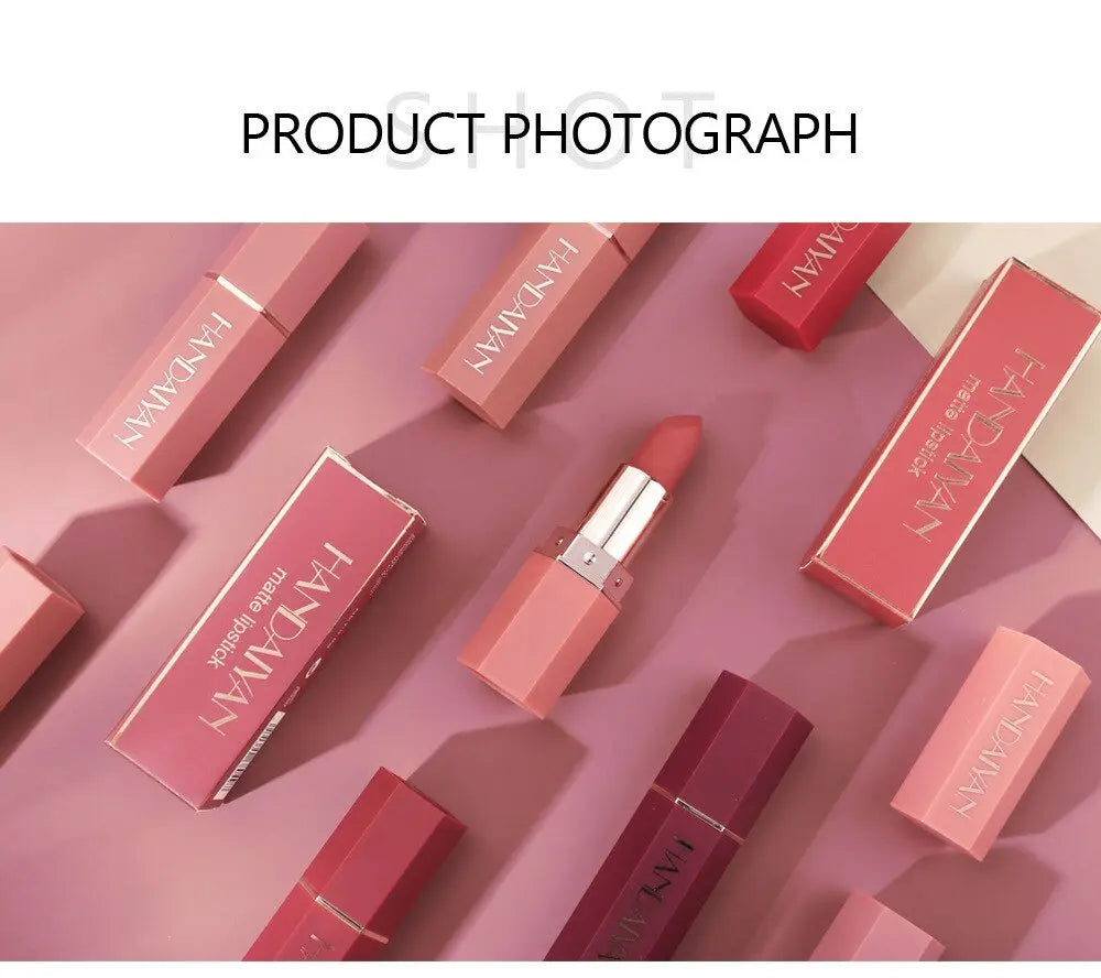6 Colors Matte Non stick Cup Lipstick Long Lasting Moisturizing Lipstick Cosmetics Set - Blade & Thread