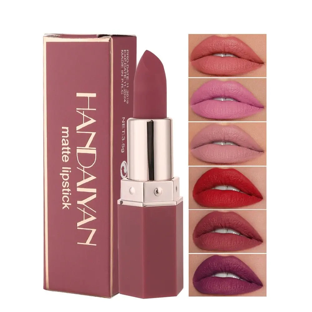 6 Colors Matte Non stick Cup Lipstick Long Lasting Moisturizing Lipstick Cosmetics Set - Blade & Thread