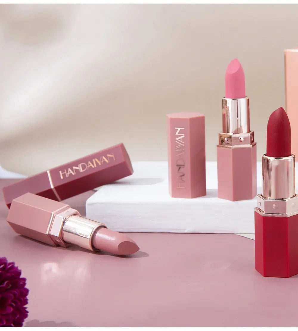 6 Colors Matte Non stick Cup Lipstick Long Lasting Moisturizing Lipstick Cosmetics Set - Blade & Thread