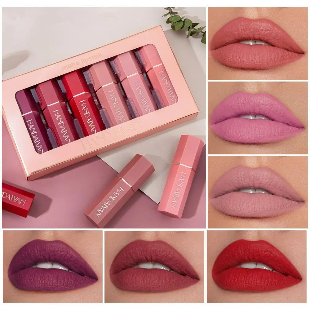 6 Colors Matte Non stick Cup Lipstick Long  Lasting Moisturizing Lipstick Cosmetics Set nowadaysfashion