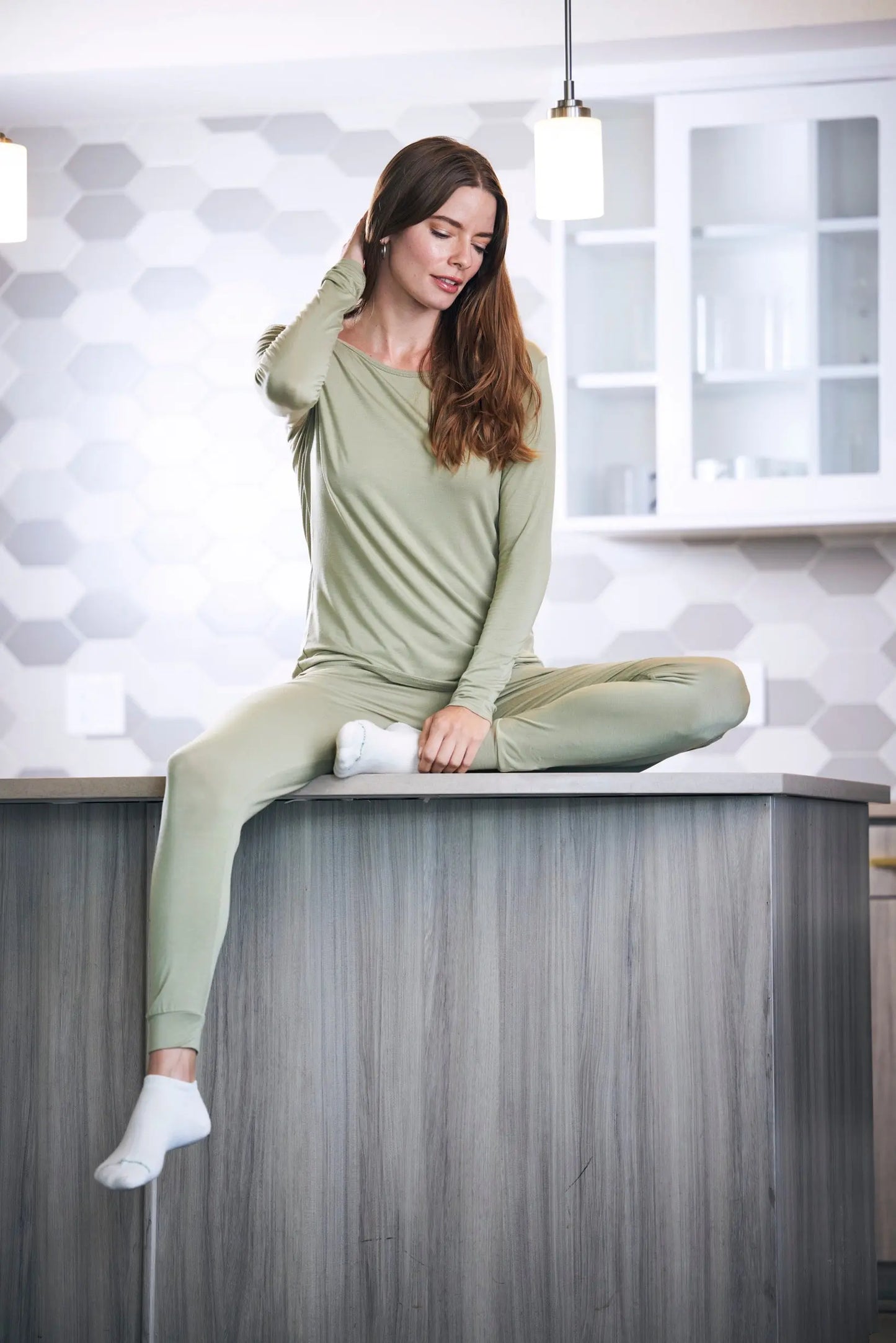 Women's Bamboo Lounge Set - Long Sleeve T-Shirt and Jogger Pants Spun Bamboo