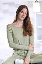 Women's Bamboo Lounge Set - Long Sleeve T-Shirt and Jogger Pants Spun Bamboo