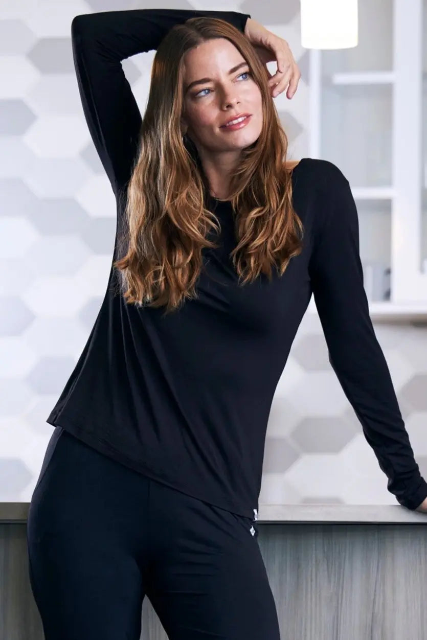 Women's Bamboo Lounge Set - Long Sleeve T-Shirt and Jogger Pants Spun Bamboo