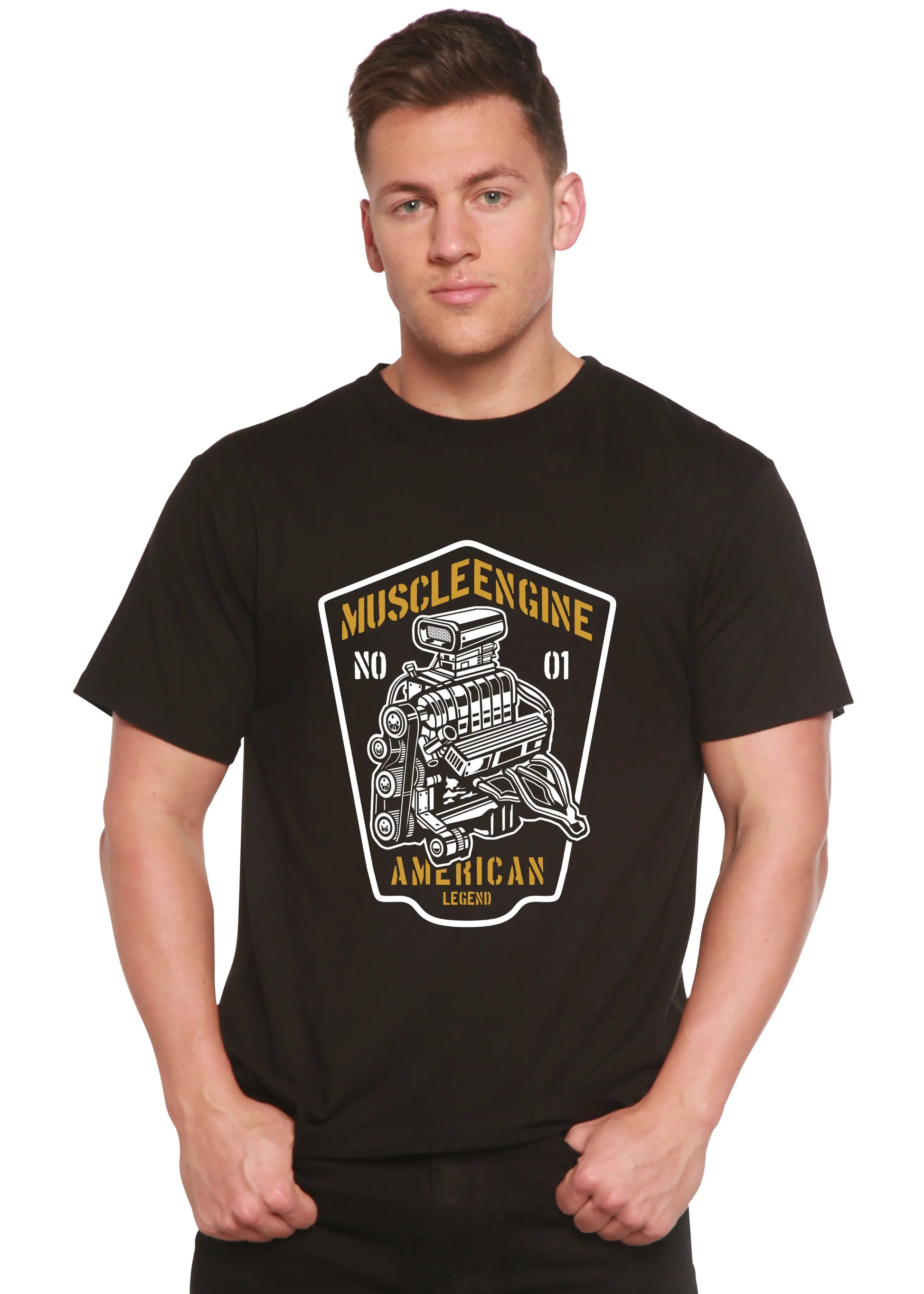 Muscle Engine Spun Bamboo® Men's Bamboo Viscose/Organic Cotton Short Sleeve Graphic T-Shirt Spun Bamboo