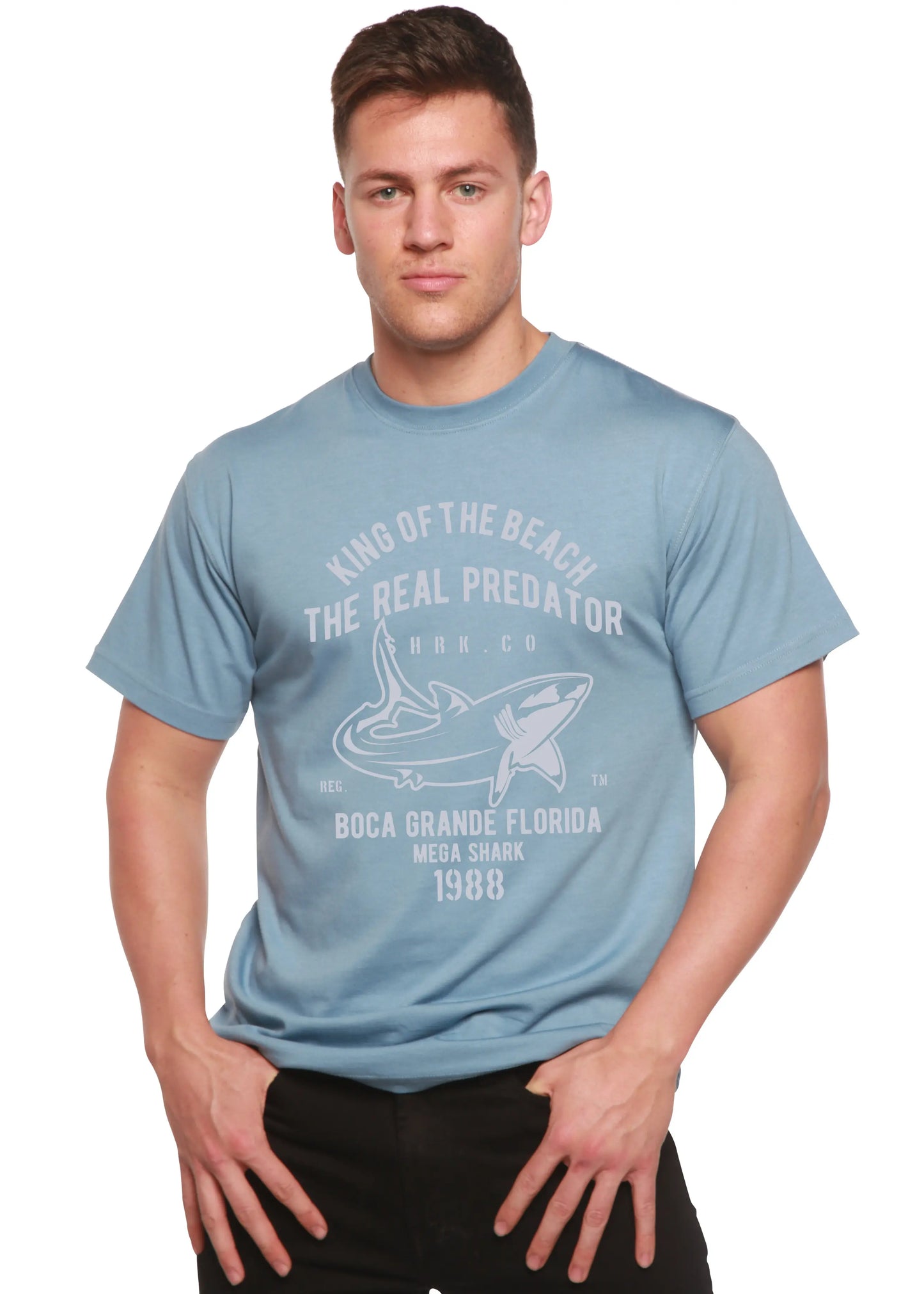 Shark Real Spun Bamboo® Men's Bamboo Viscose/Organic Cotton Short Sleeve Graphic T-Shirt Spun Bamboo
