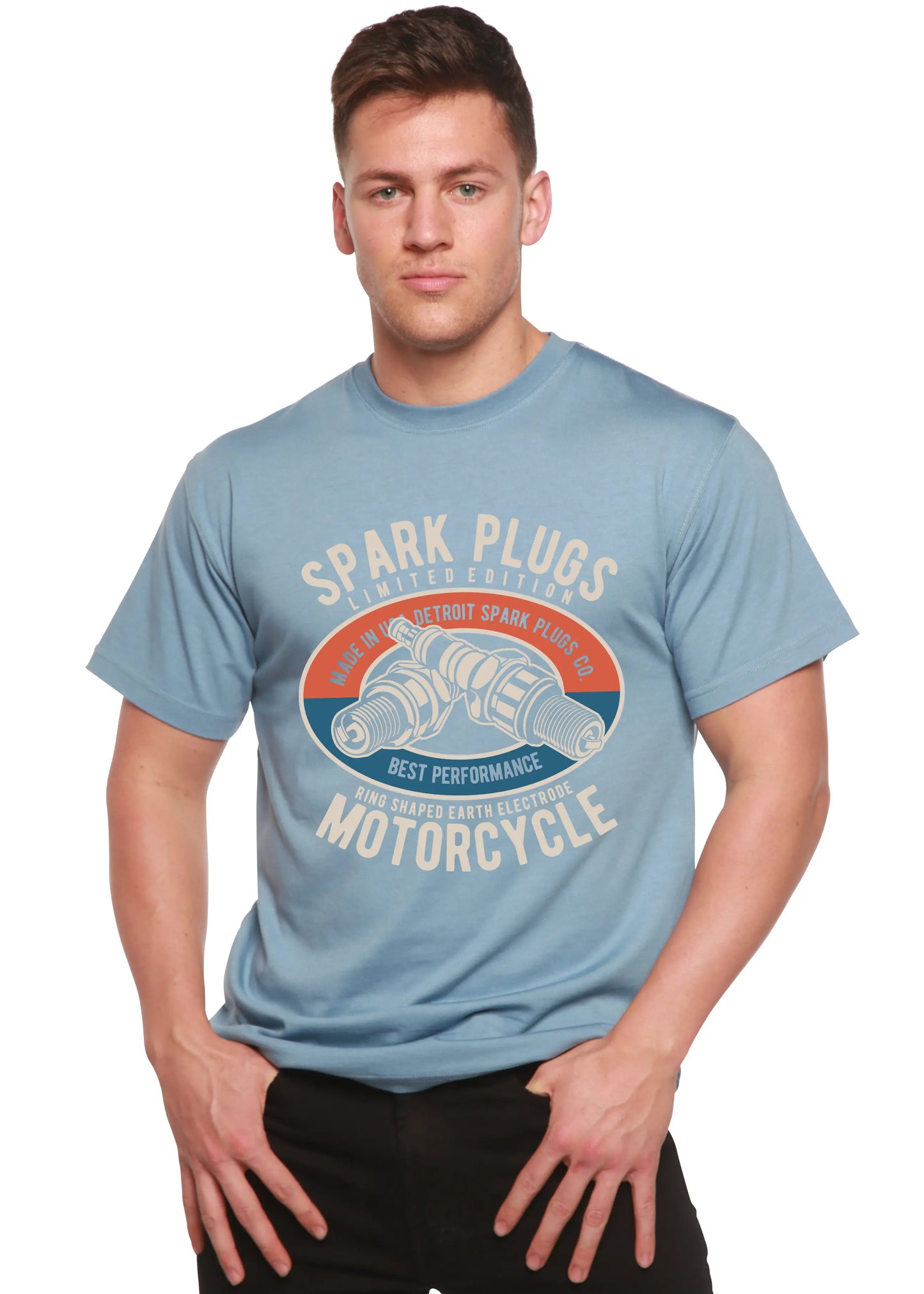 Spark Plugs Spun Bamboo® Men's Bamboo Viscose/Organic Cotton Short Sleeve Graphic T-Shirt Spun Bamboo