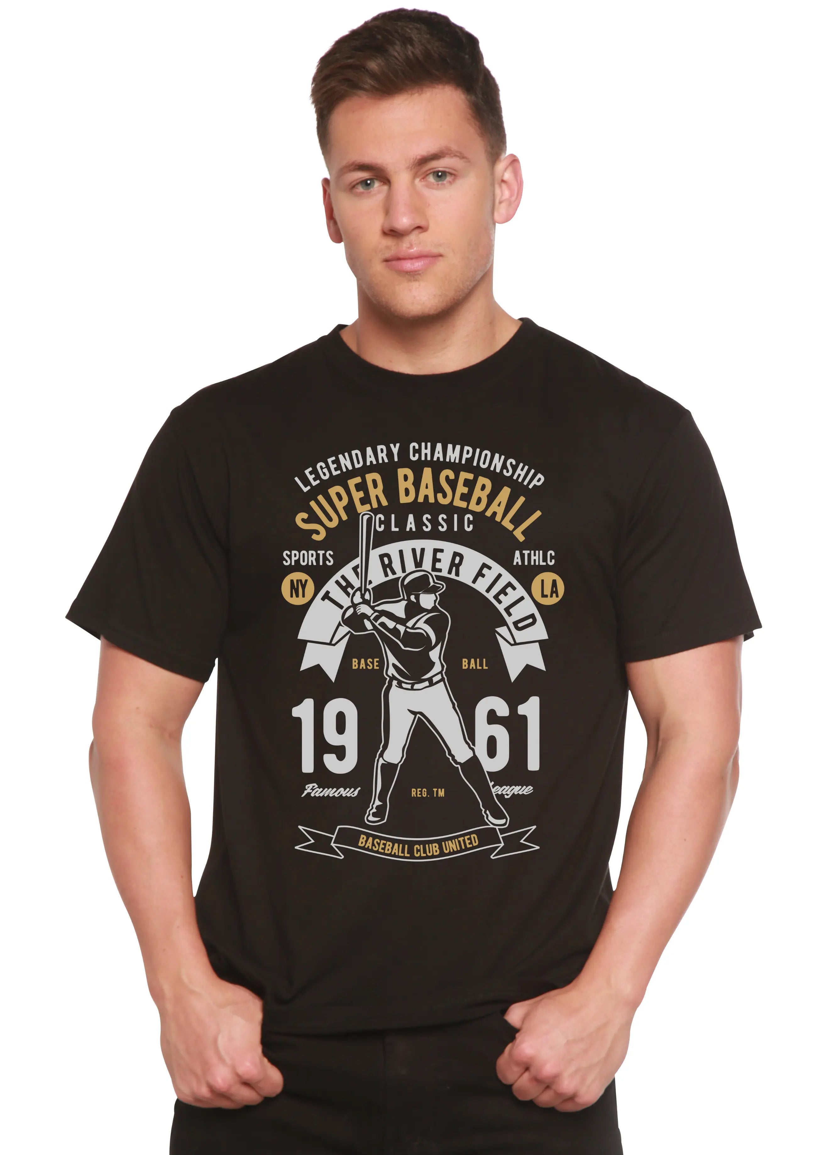 Super Baseball Spun Bamboo® Men's Bamboo Viscose/Organic Cotton Short Sleeve Graphic T-Shirt Spun Bamboo