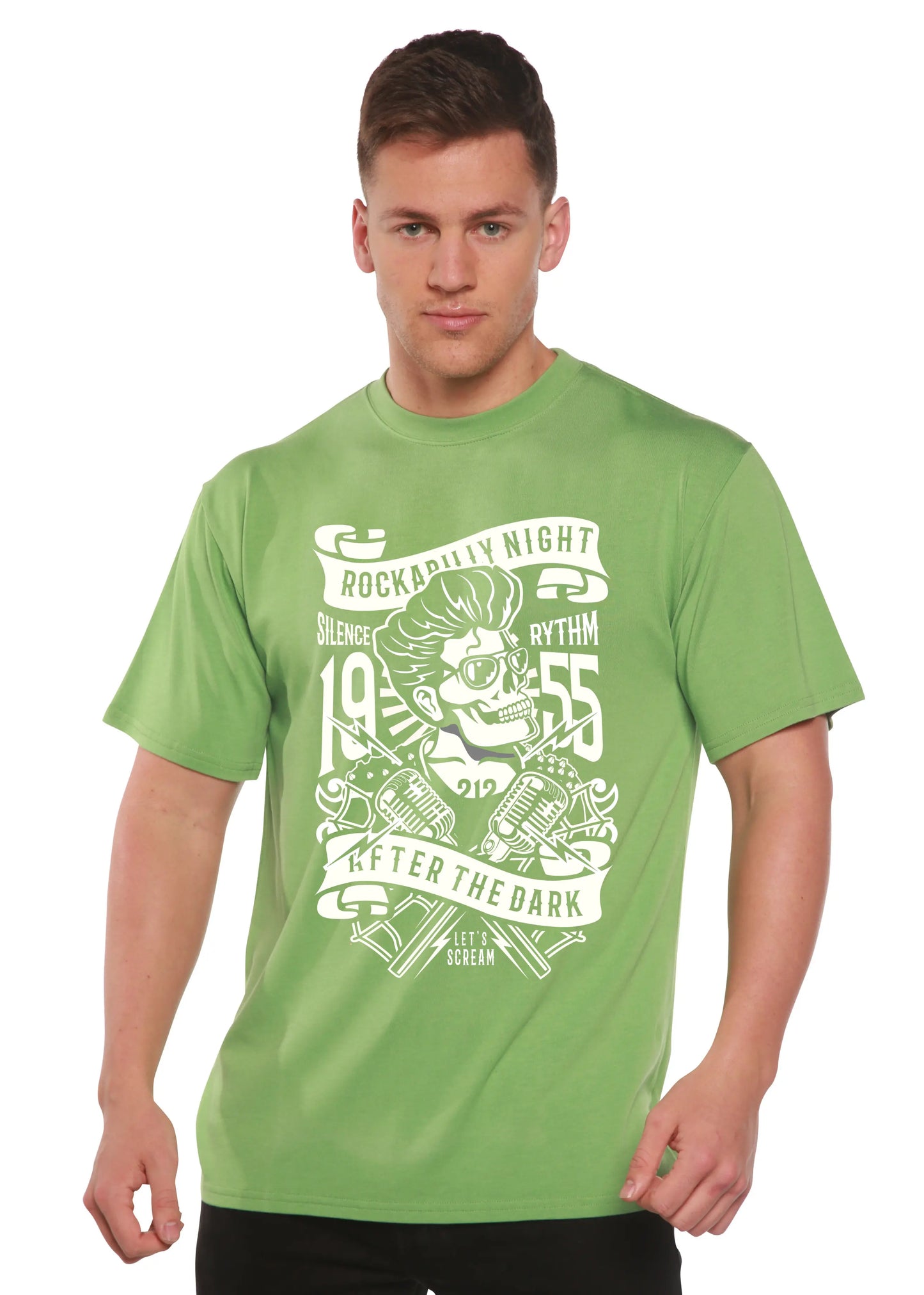 Rockabilly Night Spun Bamboo® Men's Bamboo Viscose/Organic Cotton Short Sleeve Graphic T-Shirt Spun Bamboo