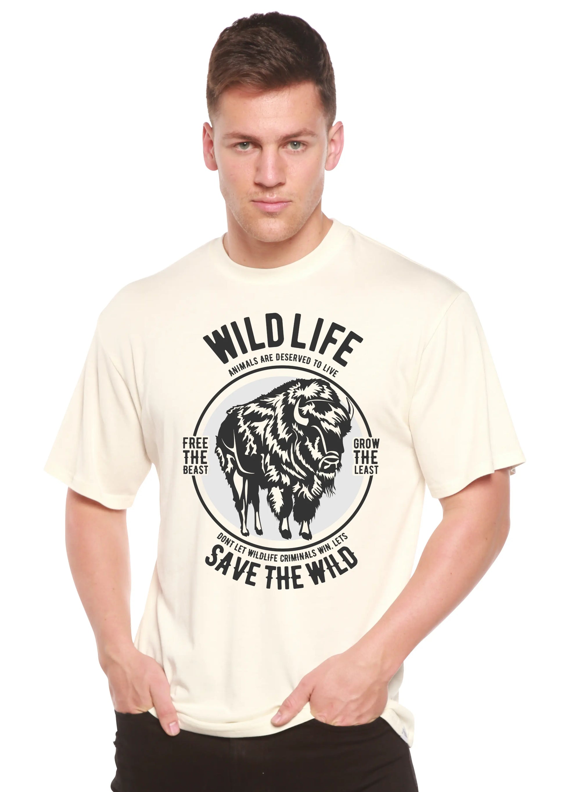 Wild Life Spun Bamboo® Men's Bamboo Viscose/Organic Cotton Short Sleeve Graphic T-Shirt Spun Bamboo