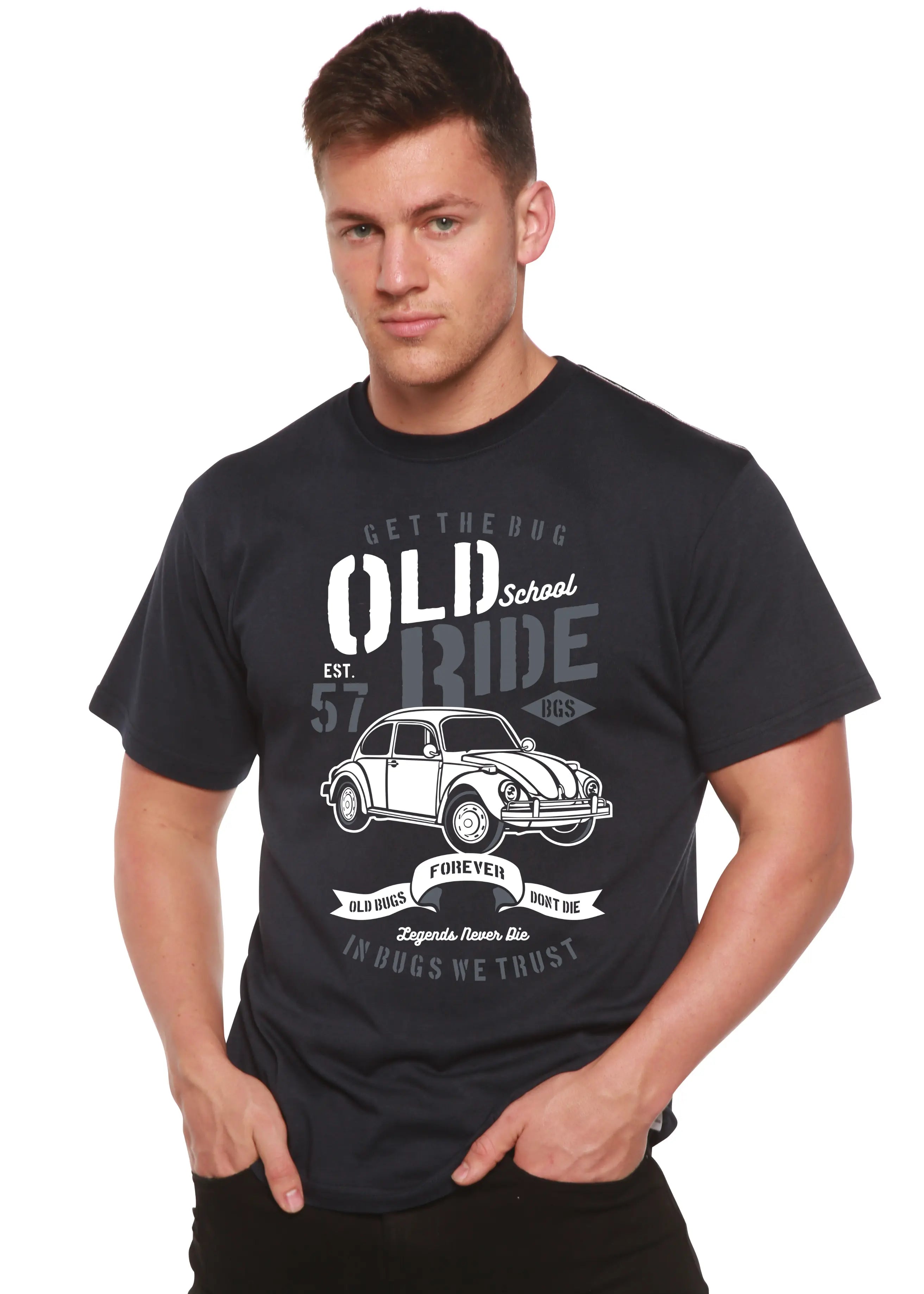 Old School Ride Spun Bamboo® Men's Bamboo Viscose/Organic Cotton Short Sleeve Graphic T-Shirt Spun Bamboo