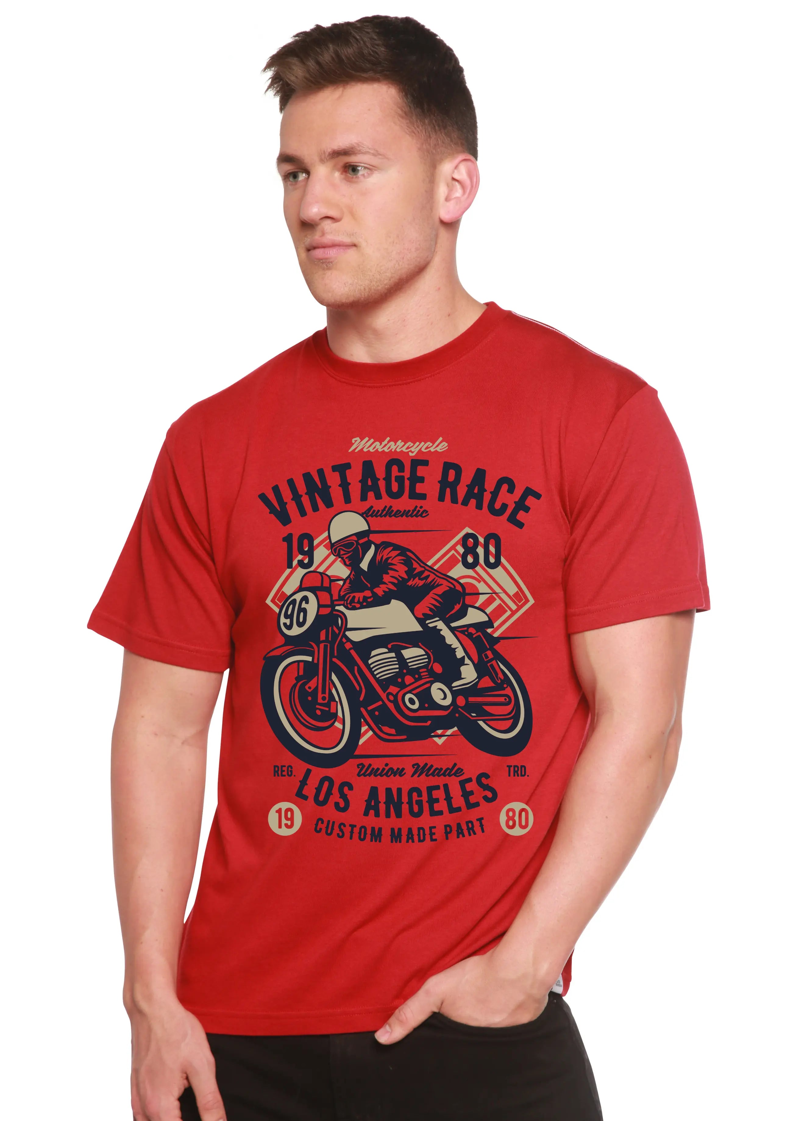 Vintage Race Spun Bamboo® Men's Bamboo Viscose/Organic Cotton Short Sleeve Graphic T-Shirt Spun Bamboo